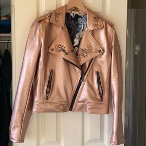 Rose Gold Disney Maleficent Faux Leather Jacket